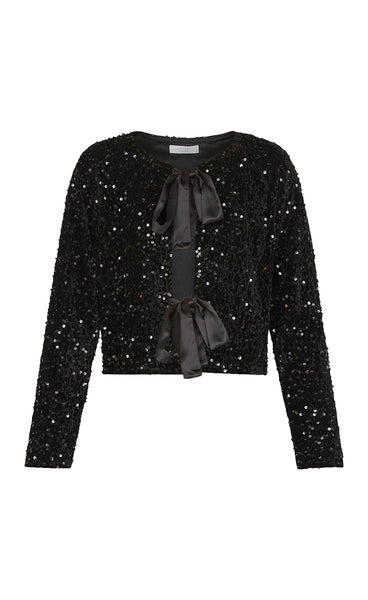 Nell top - black glitter