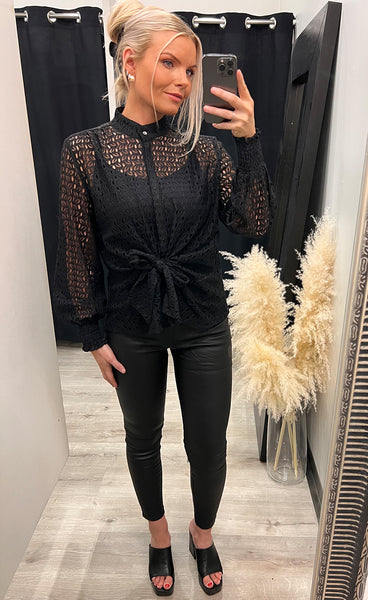 Karina lace blouse - black