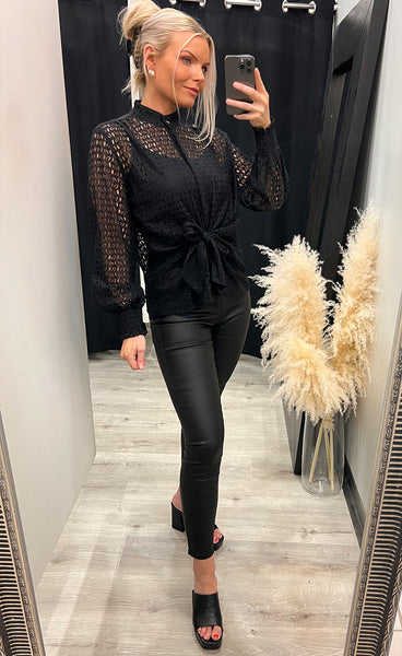 Karina lace blouse - black