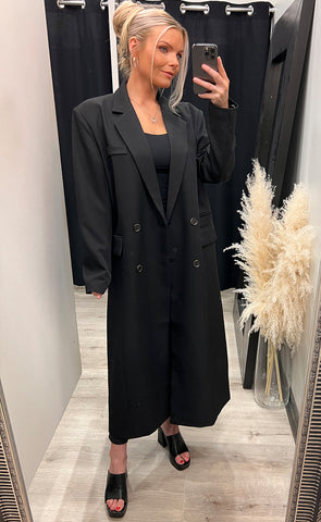 Magda oversized coat - black