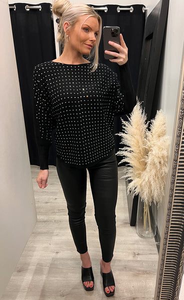 Glitter pullover - black