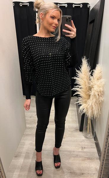 Glitter pullover - black