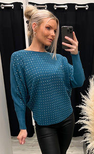 Glitter pullover - teal