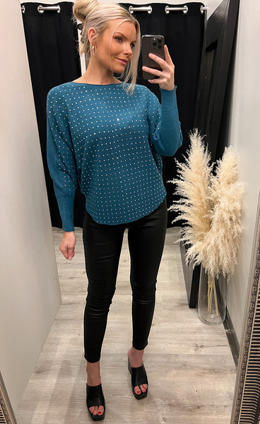 Glitter pullover - teal