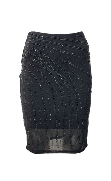 Glitter mesh skirt 28621 - black