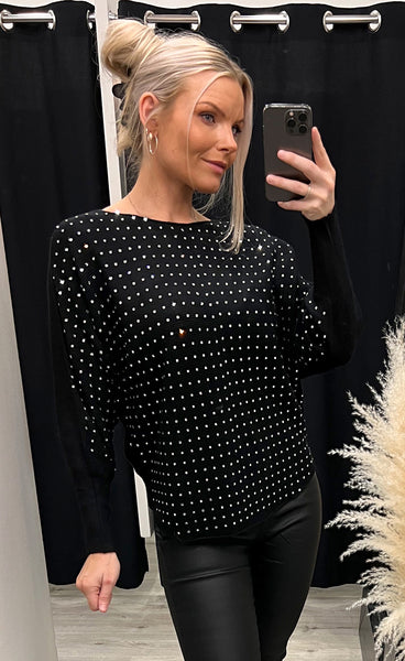 Glitter pullover - black