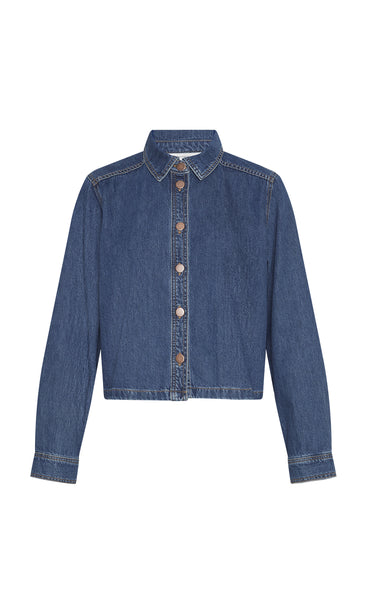 Adalyn elena shirt - mid blue wash