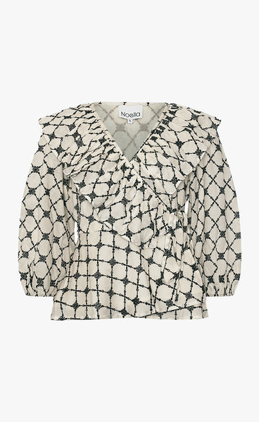 Kolina blouse - ivory/black