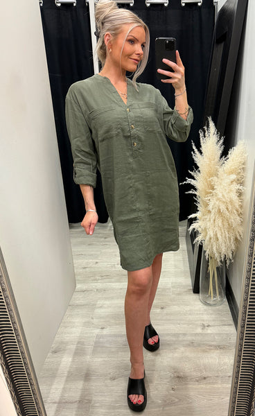 Luca short dress - lichen green