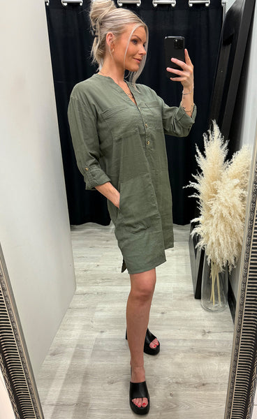 Luca short dress - lichen green