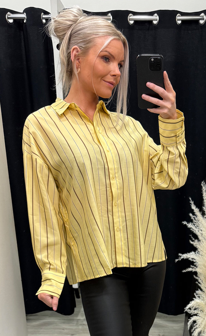 Keona shirt - reed yellow stripe