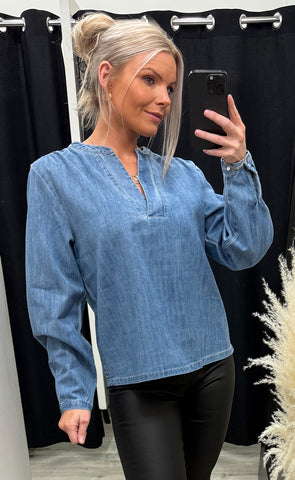 Malia blouse - light blue denim