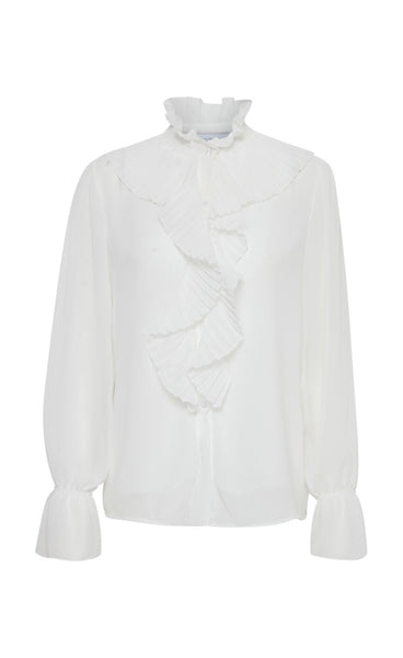 Ruffle blouse - antique white