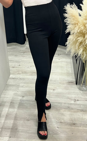 Parrin slit leggings - black