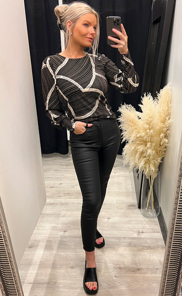 Alana blouse - black mix