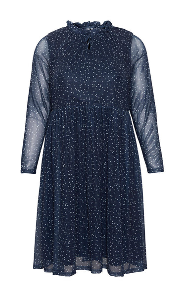 Mesh dress PLUS - navy