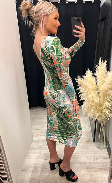 Sarah dress - green mix