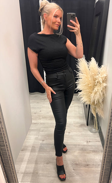 Crinkle top - black