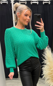 Rosalia puff sleeve knit - gumdrop green