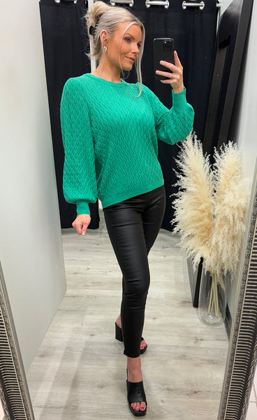 Rosalia puff sleeve knit - gumdrop green