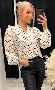 Silke dot blouse - off white