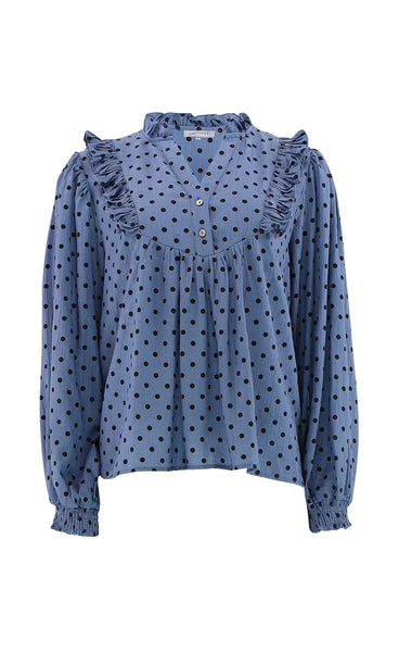 Silke dot blouse - blue