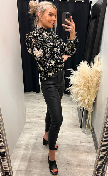 Sofia blouse - black velour