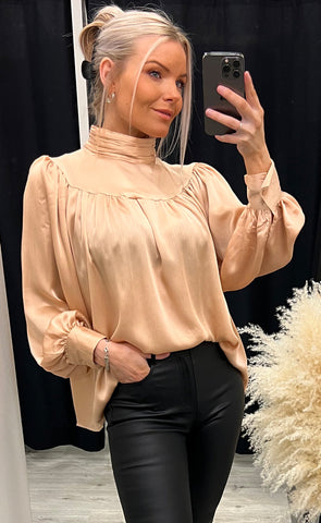 Glowie blouse - apricot satin