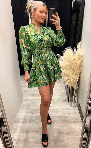 Amber dress - green mix